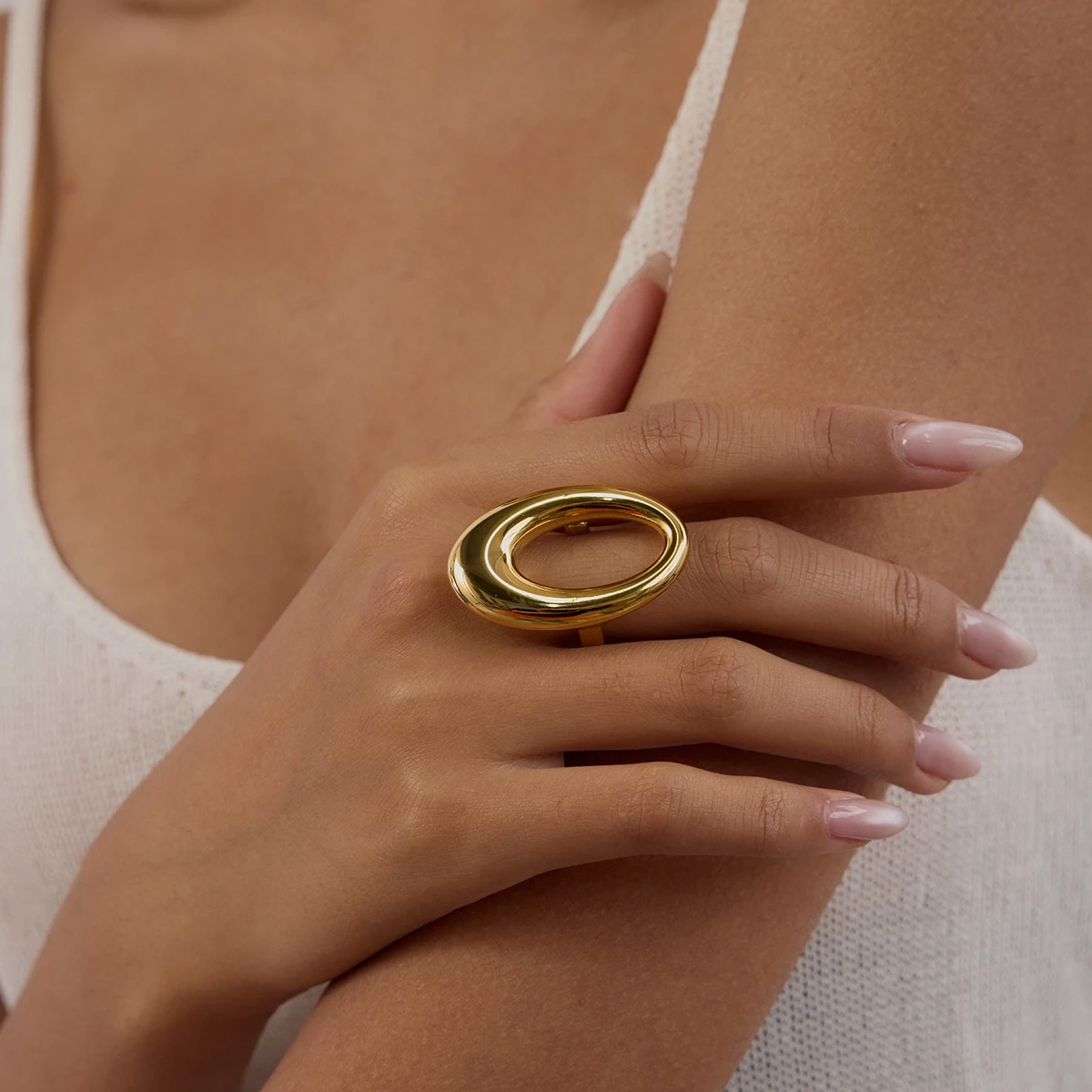 Geometric Stainless Steel Ring for Women 4 Geometric Stainless Steel Ring for Women - Image 4