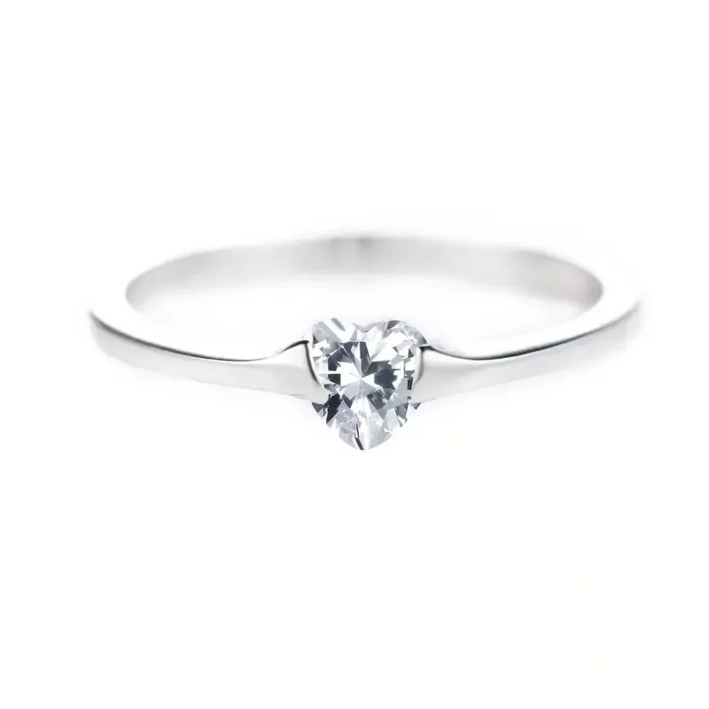 Heart-Shaped Cubic Zirconia Silver Ring 6 Heart-Shaped Cubic Zirconia Silver Ring - Image 6