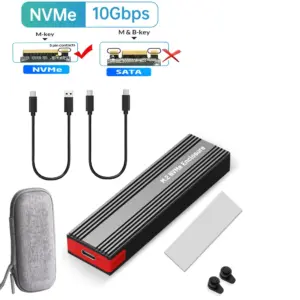 M.2 NVMe SSD Enclosure Aluminum 10Gbps 18 S6cf603f29b8b455c86b9379e7c311524J