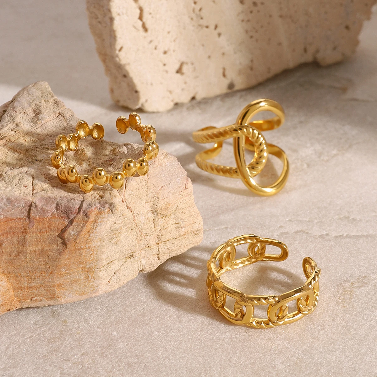 Minimalist Stainless Steel Alien Ring Set for Women 3 Minimalist Stainless Steel Alien Ring Set for Women - Image 3