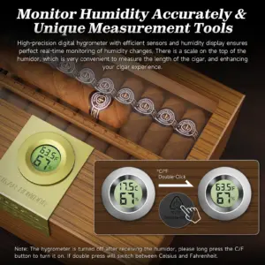 Elegant Cedar Wood Cigar Humidor with Digital Hygrometer 13 S6cfe8458b5424de7b8364429cb6f4a1do