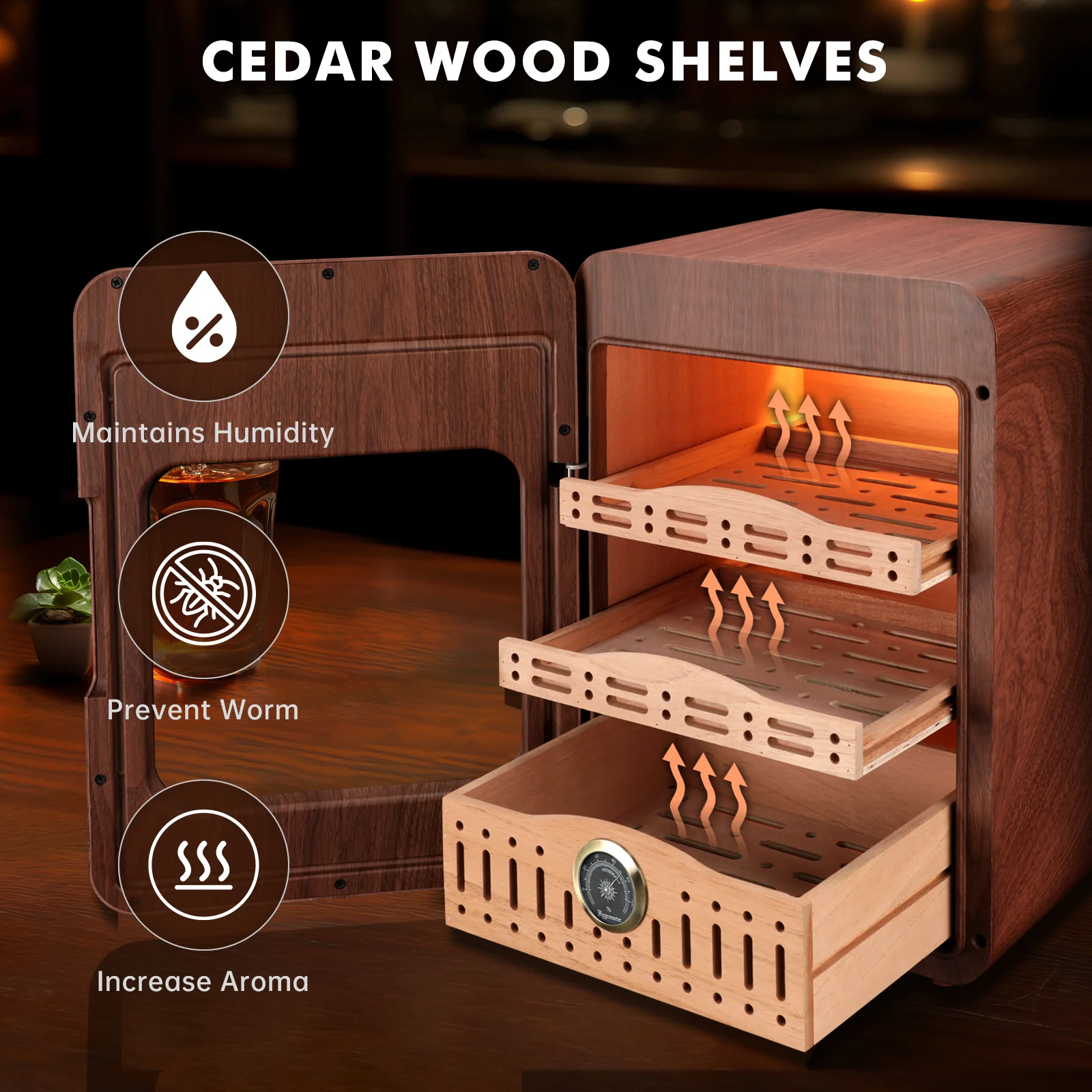 Elegant Wooden Cigar Humidor by BrandX 5 Elegant Wooden Cigar Humidor by BrandX - Image 5