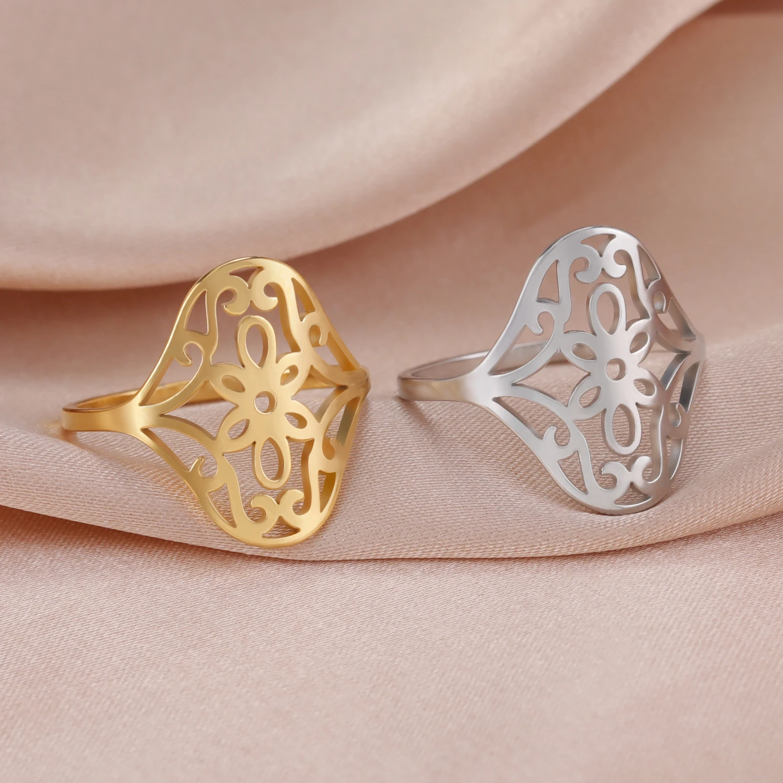 Elegant Filigree Flower Ring for Women 4 Elegant Filigree Flower Ring for Women - Image 4