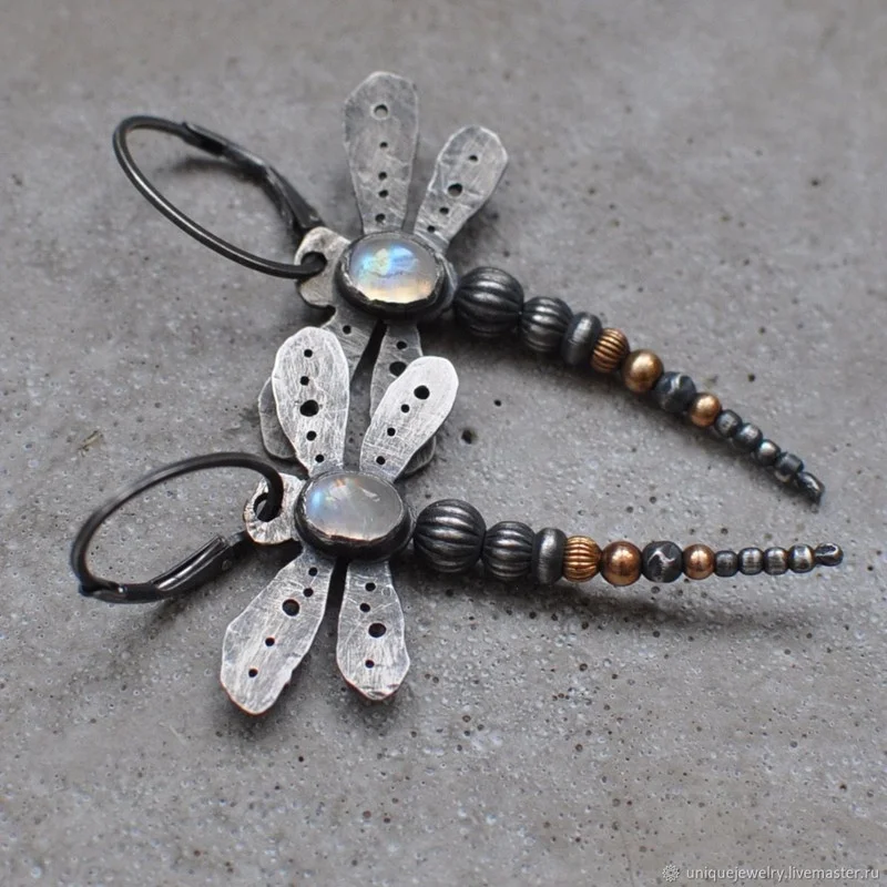 Vintage Silver Dragonfly Earrings for Women 3 Vintage Silver Dragonfly Earrings for Women - Image 3