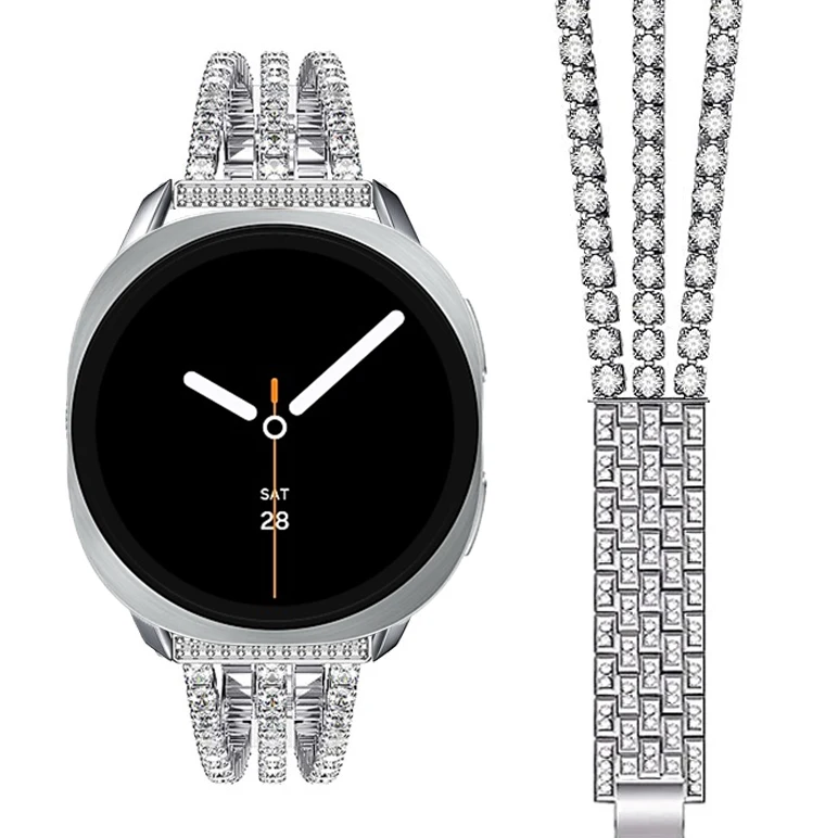 Diamond Stainless Steel Watch Strap for Galaxy Watch 8 3 Diamond Stainless Steel Watch Strap for Galaxy Watch 8 - Image 3