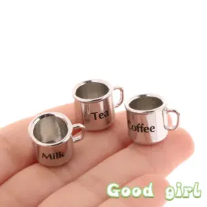 12/12 Scale Metal Miniature Coffee Cup Set