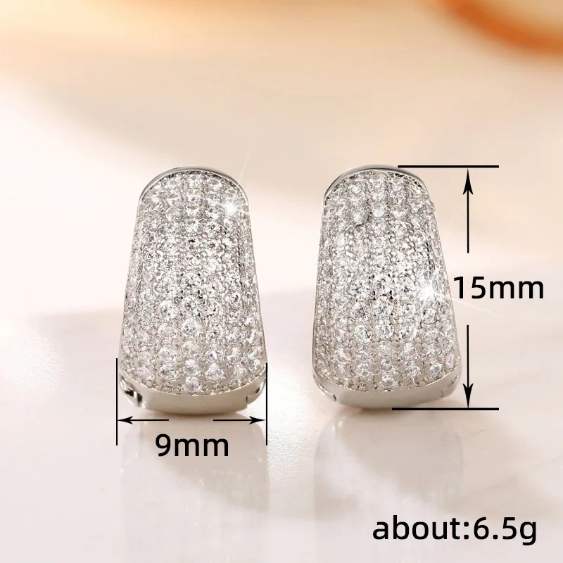 Silver Zircon Triangle Stud Earrings for Women 6 Silver Zircon Triangle Stud Earrings for Women - Image 6