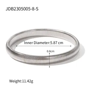 Stainless Steel Women's Bracelet with Vertical Stripes 18 S6d72e07911764cfb91c8bcbce4b9c3e64
