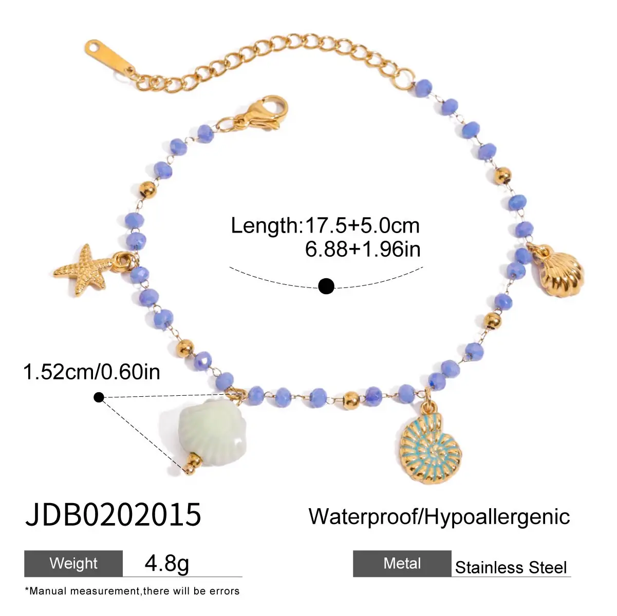 Stainless Steel Summer Ocean Charm Rope Bracelet 7 Stainless Steel Summer Ocean Charm Rope Bracelet - Image 7