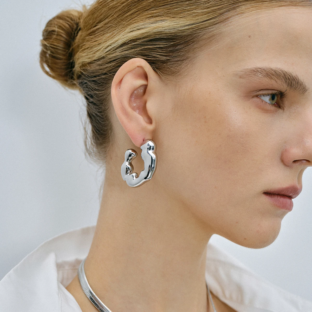 Stainless Steel Ripple Earrings for Women 3 Stainless Steel Ripple Earrings for Women - Image 3