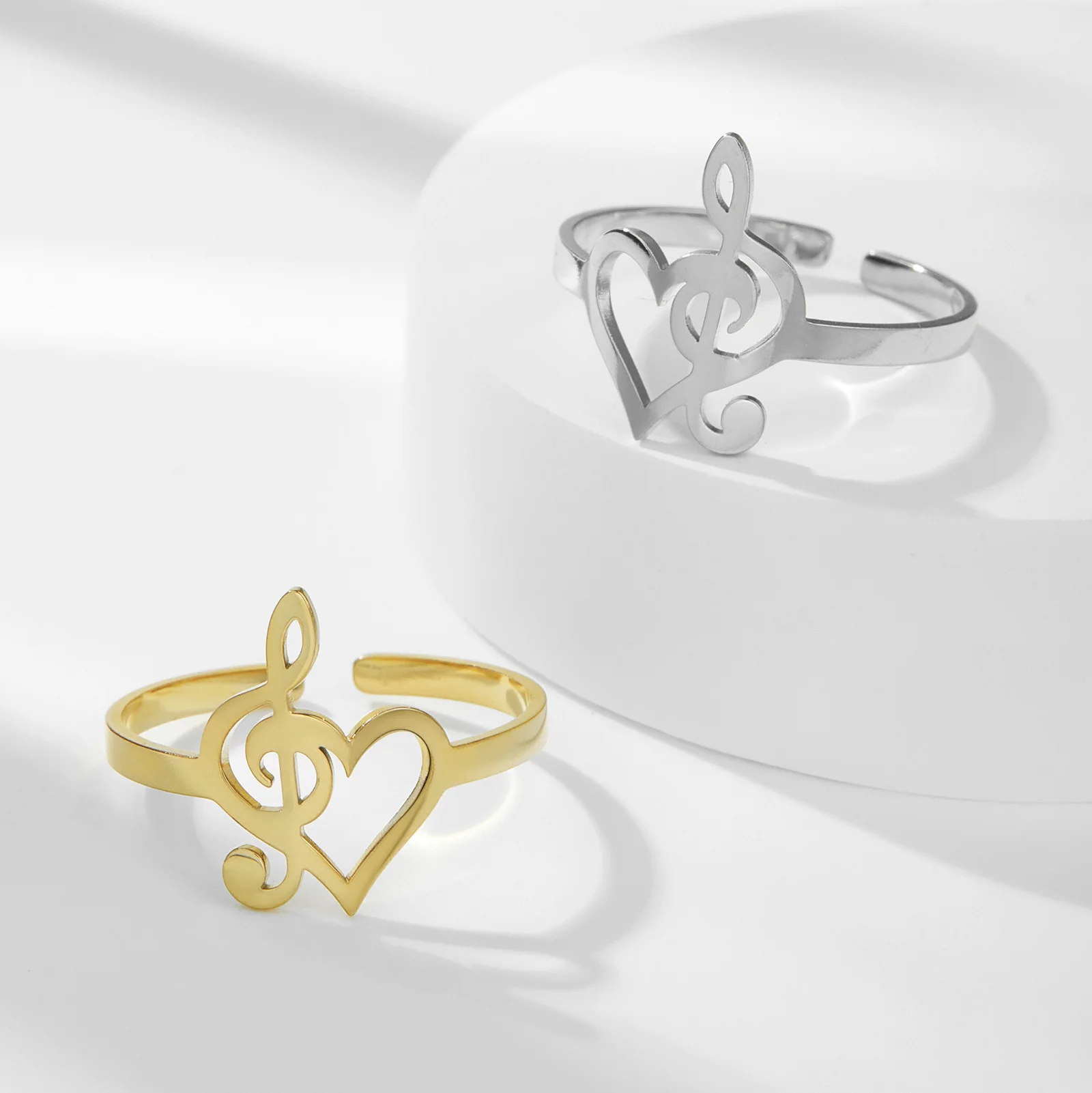 Music Note Heart Ring for Women 3 Music Note Heart Ring for Women - Image 3