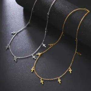 Elegant Stainless Steel Cross Necklace for Women 15 S6df1e760ccd34f449be249d970a0b4b0D