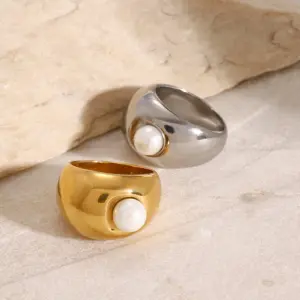 Stainless Steel Pearl Ring Set for Women 11 S6e1e2afcfb2740389b76b66c228431b3m