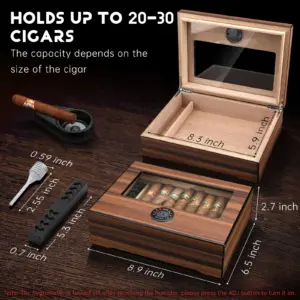 Elegant Spanish Cedar Humidor for Cigars 9 S6e2651f2bc8b4d6c8a72e176bec1696eJ