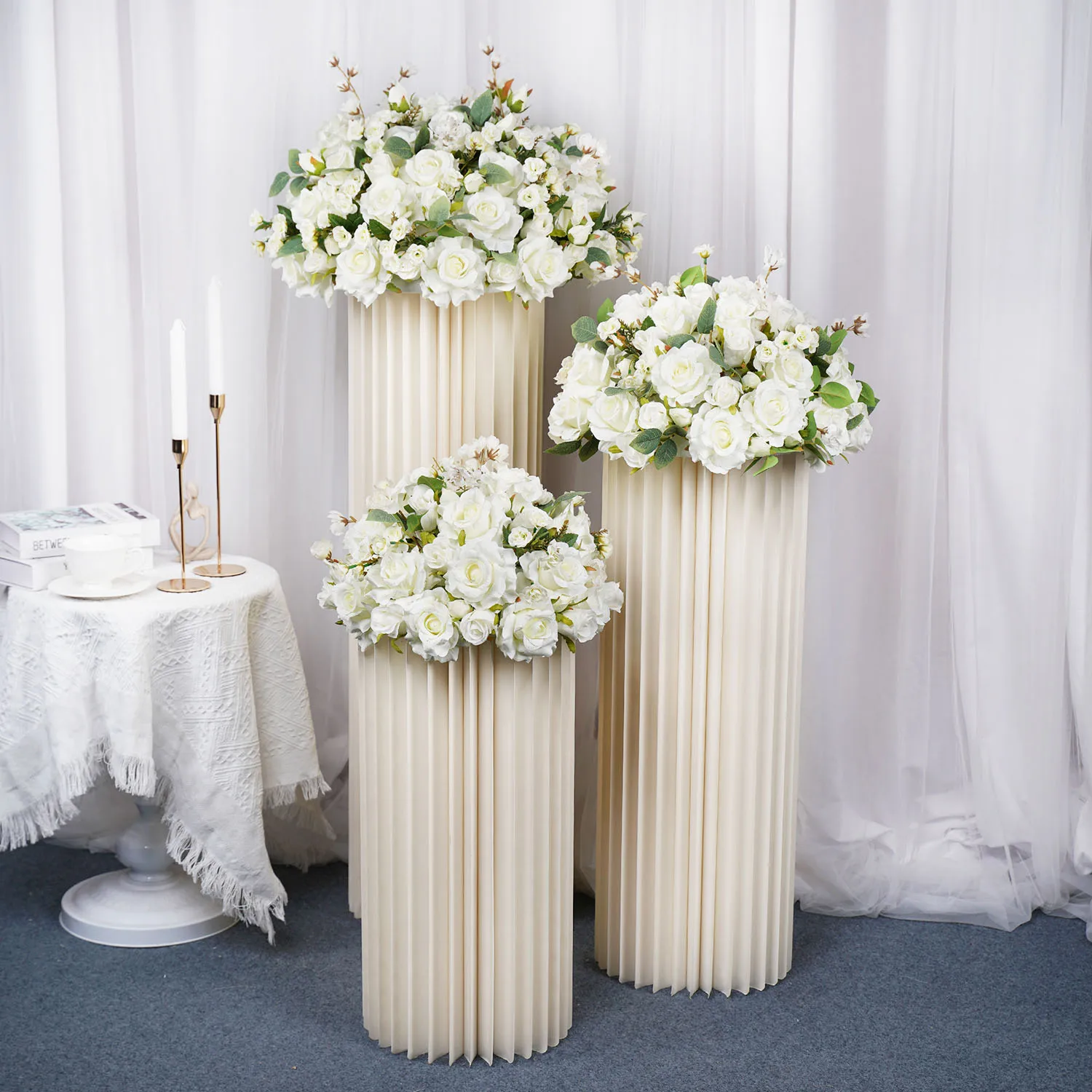 White Rose Artificial Flower Ball for Events 1 White Rose Artificial Flower Ball for Events