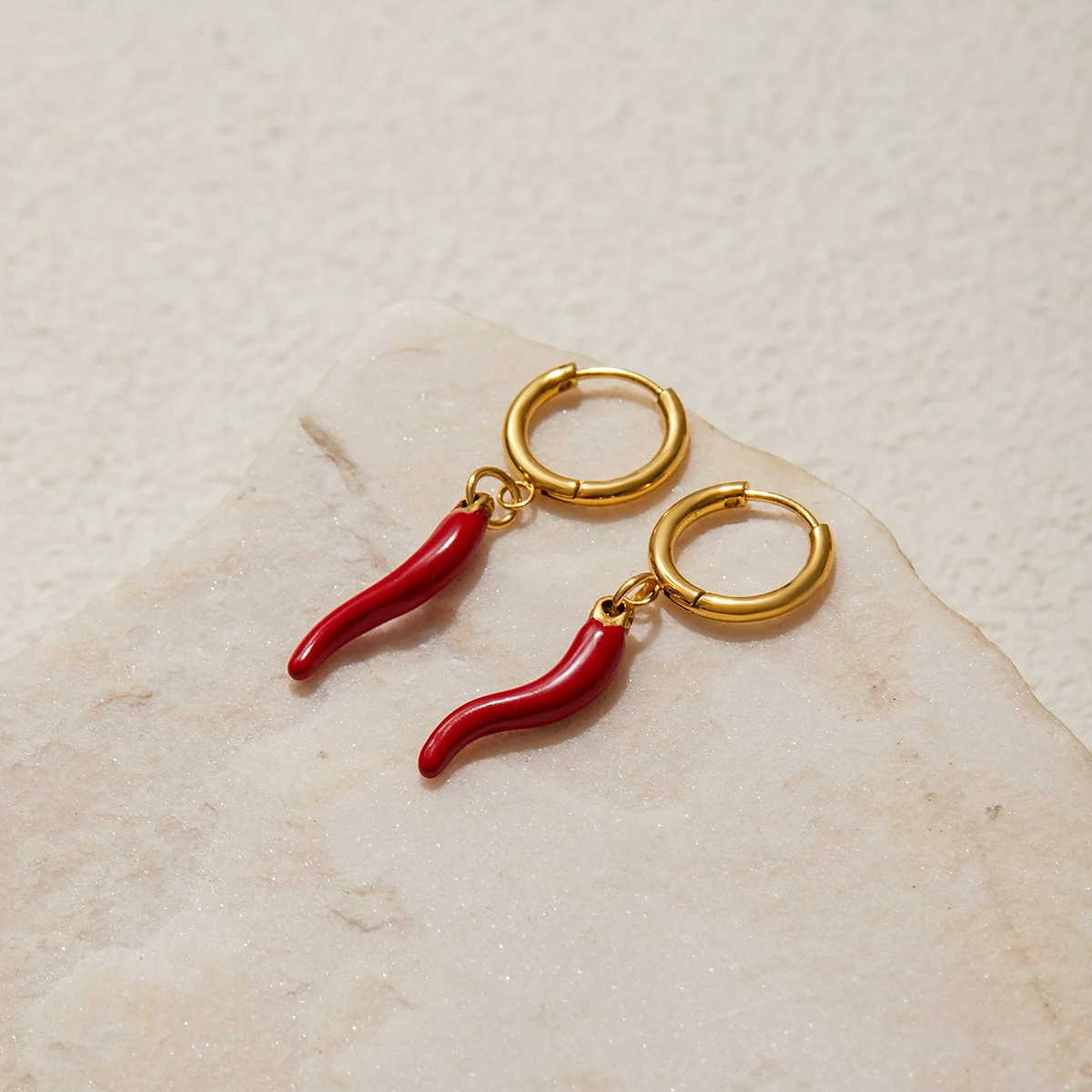 Vibrant Red Chili Pepper Stainless Steel Earrings 6 Vibrant Red Chili Pepper Stainless Steel Earrings - Image 6