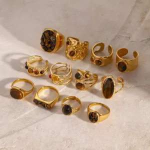 Elegant Gold-Toned Adjustable Stainless Steel Ring 12 S6e8fab8171c74ac5812f11e2d2846fe7x