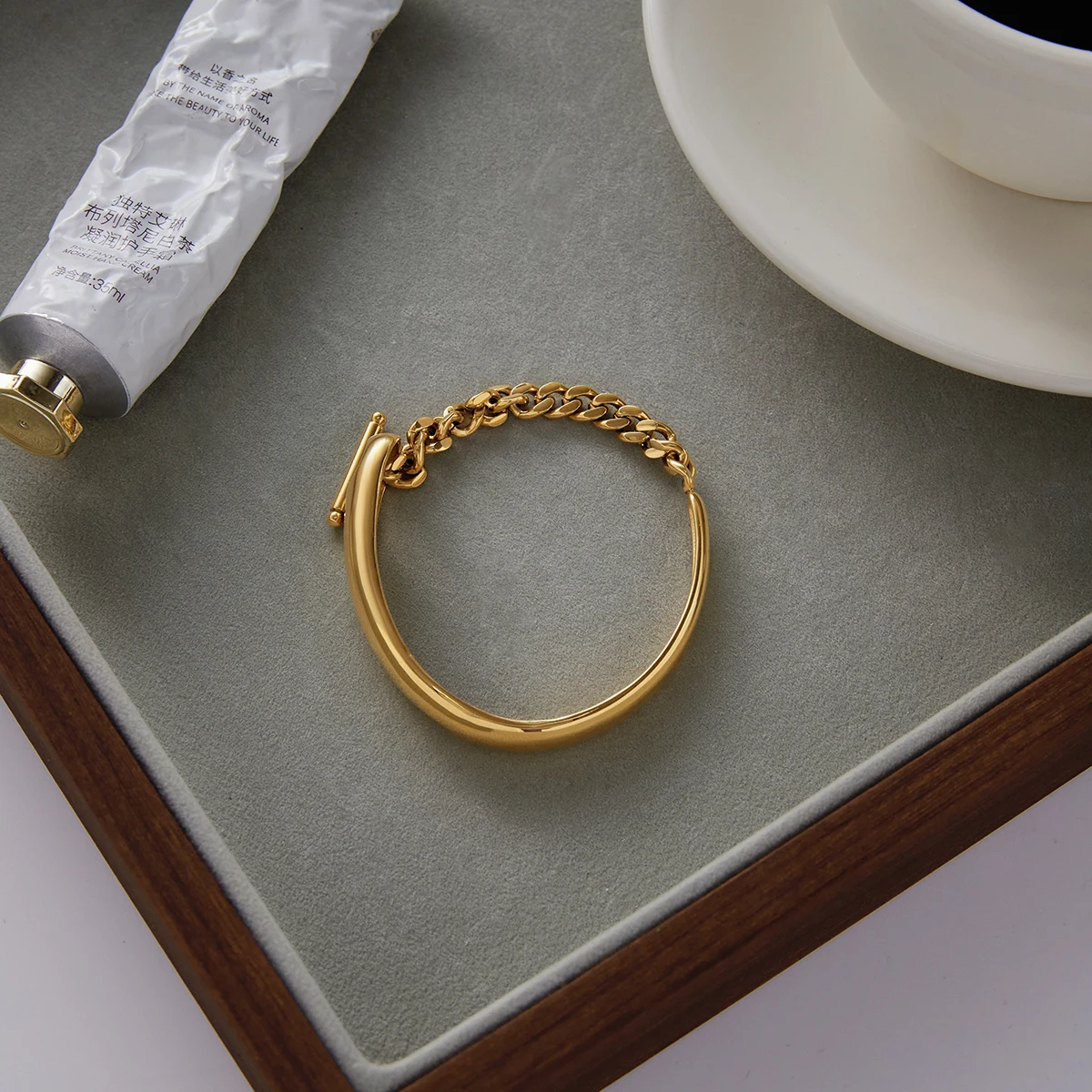 Stainless Steel Asymmetric Geometric Bracelet 6 Stainless Steel Asymmetric Geometric Bracelet - Image 6