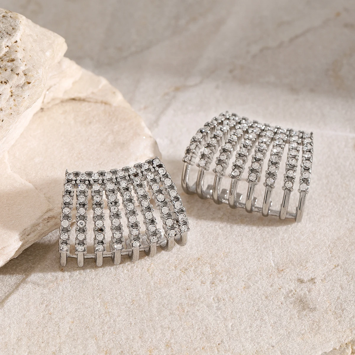 Stainless Steel Gold Stud Earrings for Women 4 Stainless Steel Gold Stud Earrings for Women - Image 4