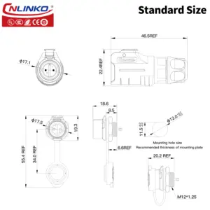 M12 Tiny Industrial Connector 2-8 Pins 5A 125V 15 S6ea52f08290a48b28012765c603c41938