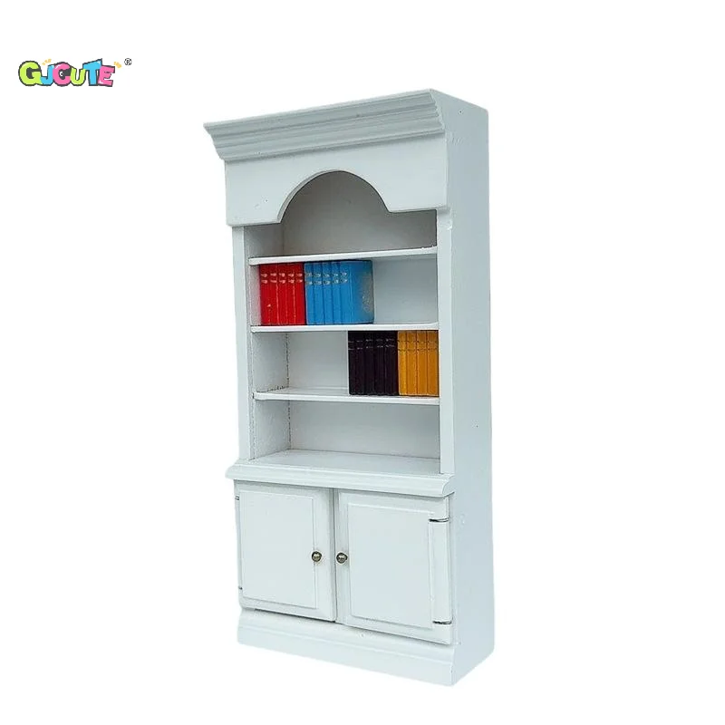 White Dollhouse Miniature Bookcase 4 White Dollhouse Miniature Bookcase - Image 4