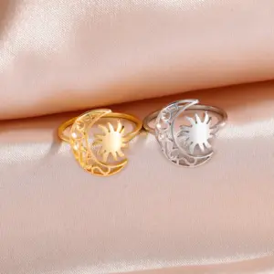 Celestial Crescent Sun Stainless Steel Ring for Women 9 S6ef71ba003da4f7d94f00209df3a49d75