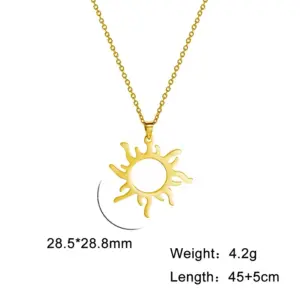 Stainless Steel Sun Totem Necklace for Women 16 S6f31e15cb3244f009038b974f1515292a
