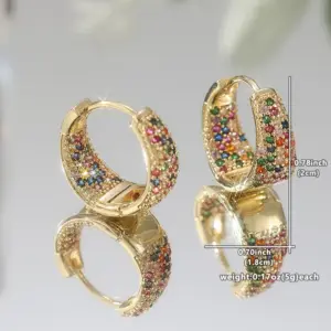 Multicolored Cubic Zirconia Hoop Earrings 7 S6f43818587f843889ff3a7e26b4eca4cD