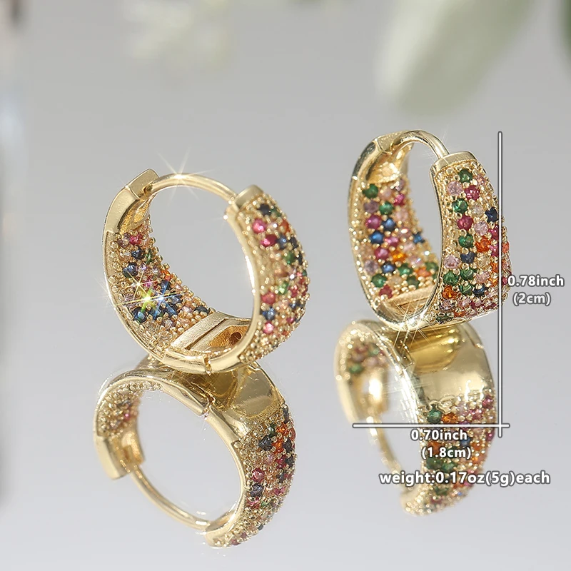 Multicolored Cubic Zirconia Hoop Earrings 3 Multicolored Cubic Zirconia Hoop Earrings - Image 3