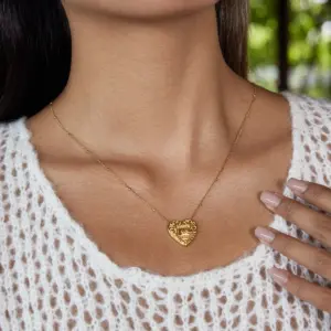 Stainless Steel Gold Heart Necklace 11 S6f508b7c27a04d89bf495c9879251758N