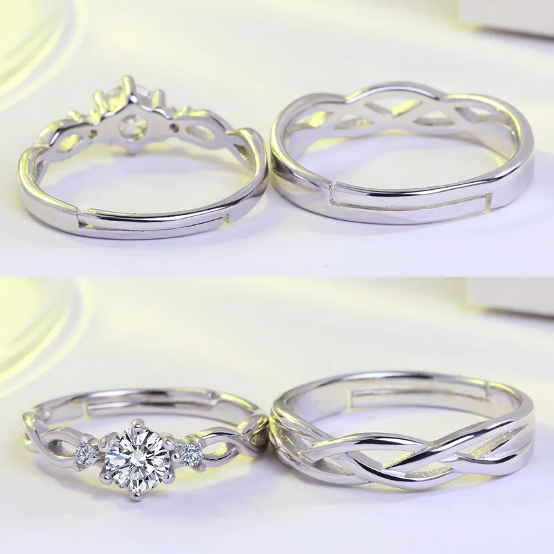 Elegant Silver Couple Ring Set for Romance 4 Elegant Silver Couple Ring Set for Romance - Image 4