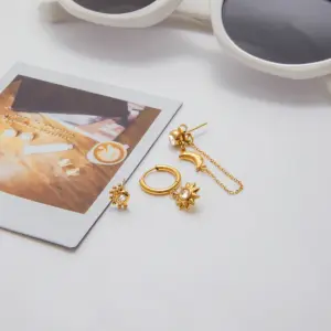 Gold Stainless Steel Earring Set with Zircon Stones 11 S6f8f803785c247768e049c932ab65acfh