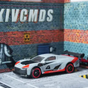 1:64 Scale Gray Red Urban Race Car 9 S6f994e2b551d4e6dbafd74b3be2bed35X