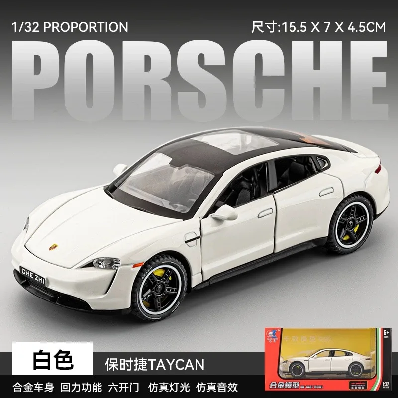 White Porsche Taycan Coupe Model 1:32 Diecast 8 White Porsche Taycan Coupe Model 1:32 Diecast - Image 8