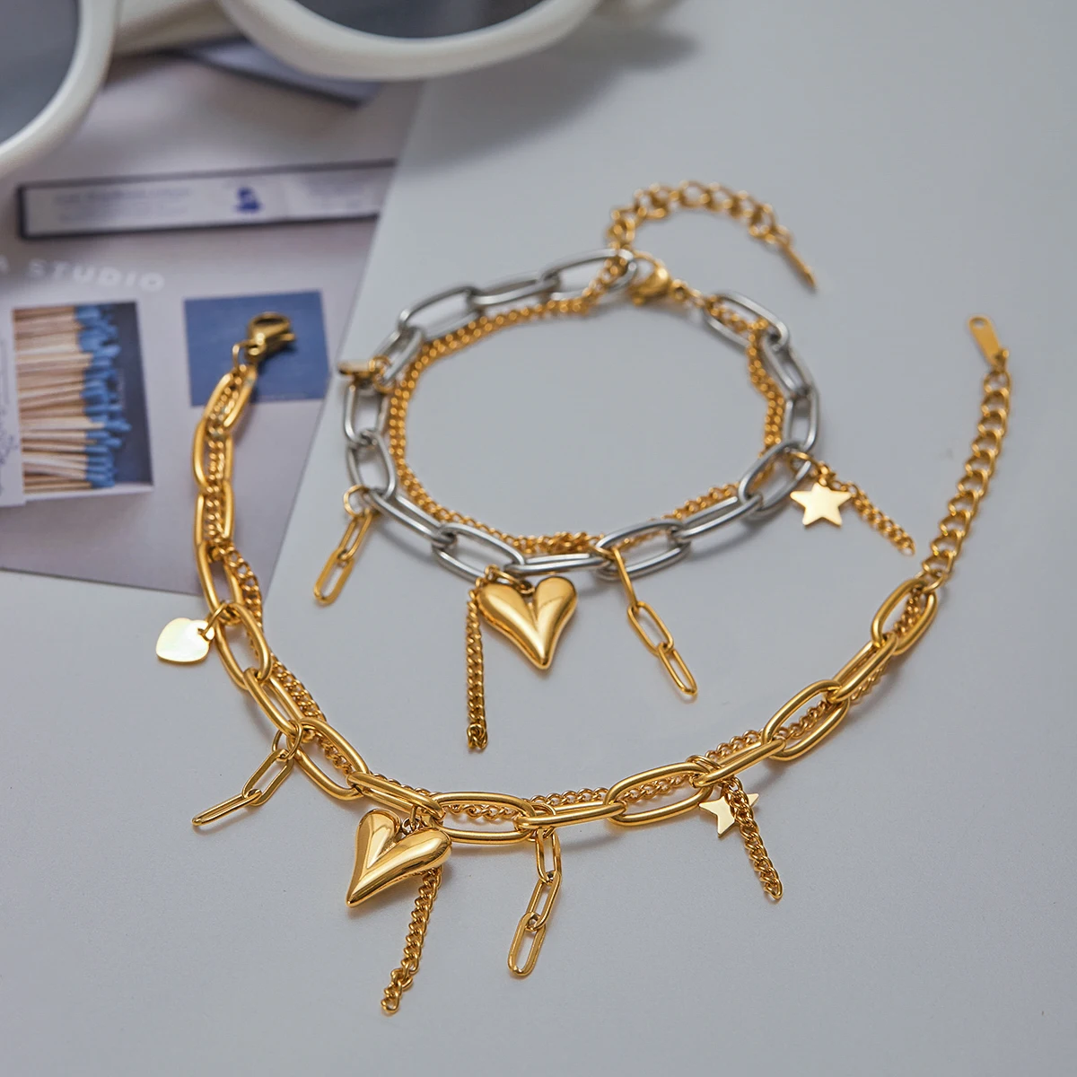 Stainless Steel Double-Layer Chain Bracelet 4 Stainless Steel Double-Layer Chain Bracelet - Image 4