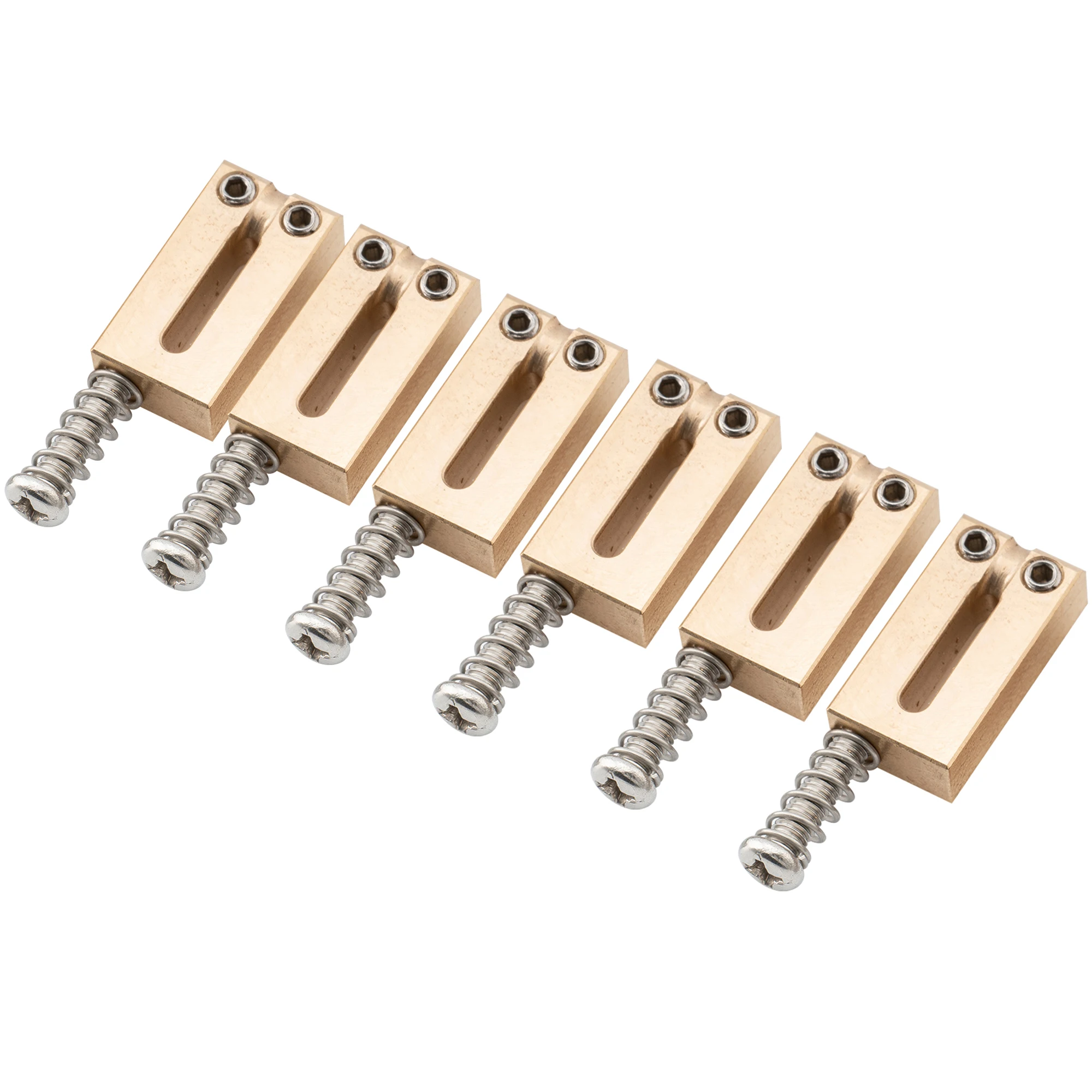 Gold Brass Guitar Saddles for Fender Strat/Tele 4 Gold Brass Guitar Saddles for Fender Strat/Tele - Image 4