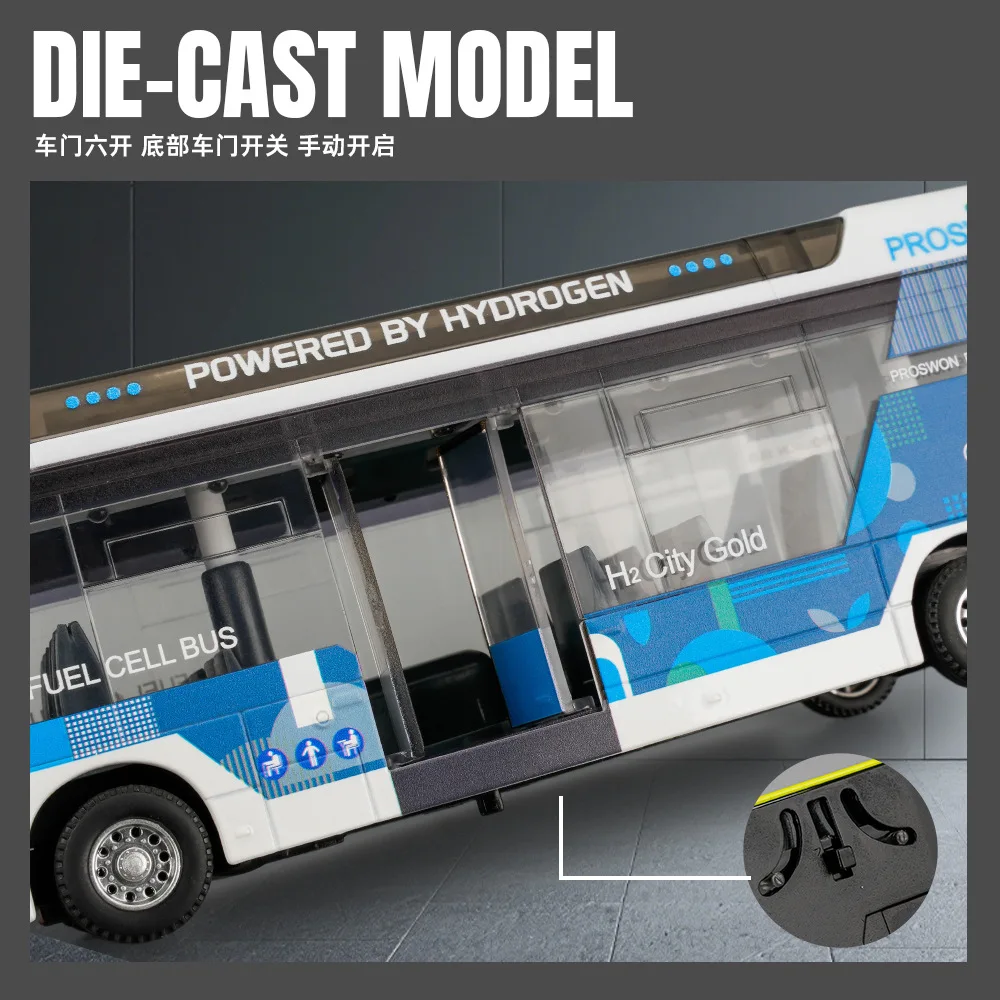 Modern Hydrogen Bus Model 1:32 Alloy Collectible 2 Modern Hydrogen Bus Model 1:32 Alloy Collectible - Image 2