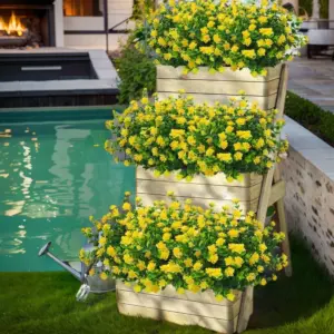 Bright Yellow Artificial Garden Flower (35 cm)