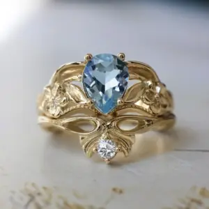 Gold Waterdrop Ring with Zircon Accents 11 S6ff3cf949e3d4f5fb92b030c2d2df83eZ