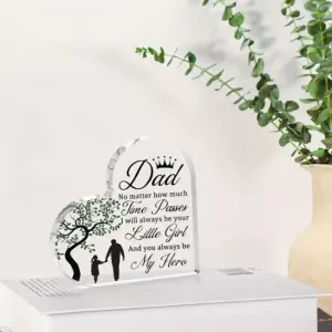 Heart-Shaped Acrylic Plaque for Fathers 9 S70099096e122490c955bb4dd75e03534m