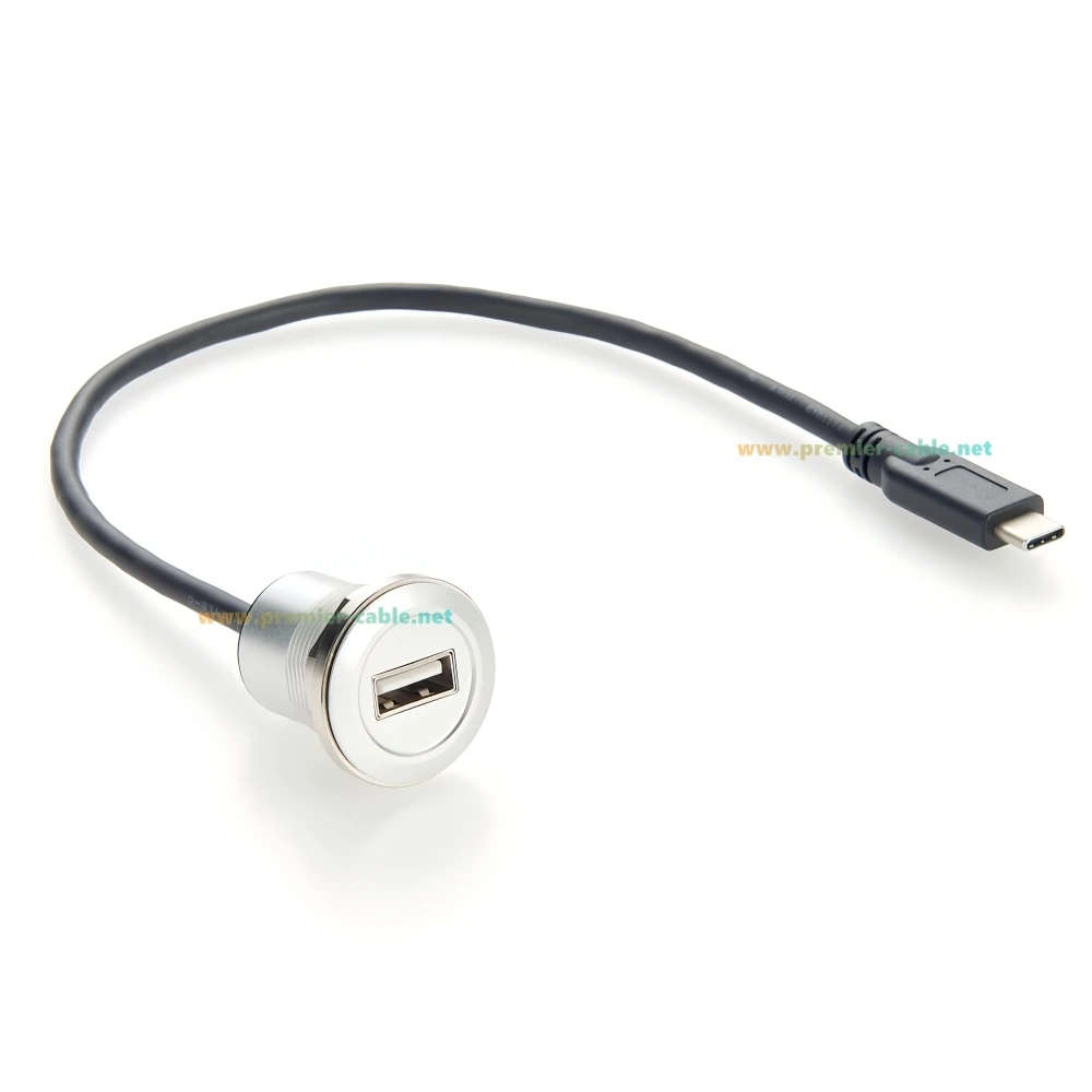 USB-C Panel Mount Extension Cable, 0.3m 5 USB-C Panel Mount Extension Cable, 0.3m - Image 5