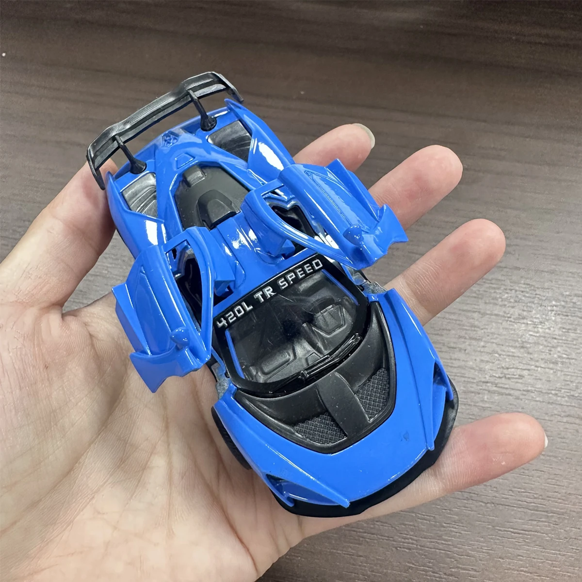 Miniature Blue Alloy Racing Car Model for Collectors 2 Miniature Blue Alloy Racing Car Model for Collectors - Image 2