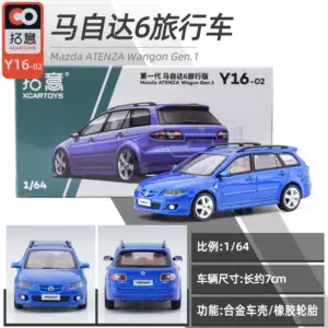 Vibrant Blue Mazda 6 Diecast Model 1:64 Scale