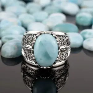 Vintage Silver & Gold Turquoise Ring for Women 6 S70bf1f1bbc204eec9c8468b3f088d069h