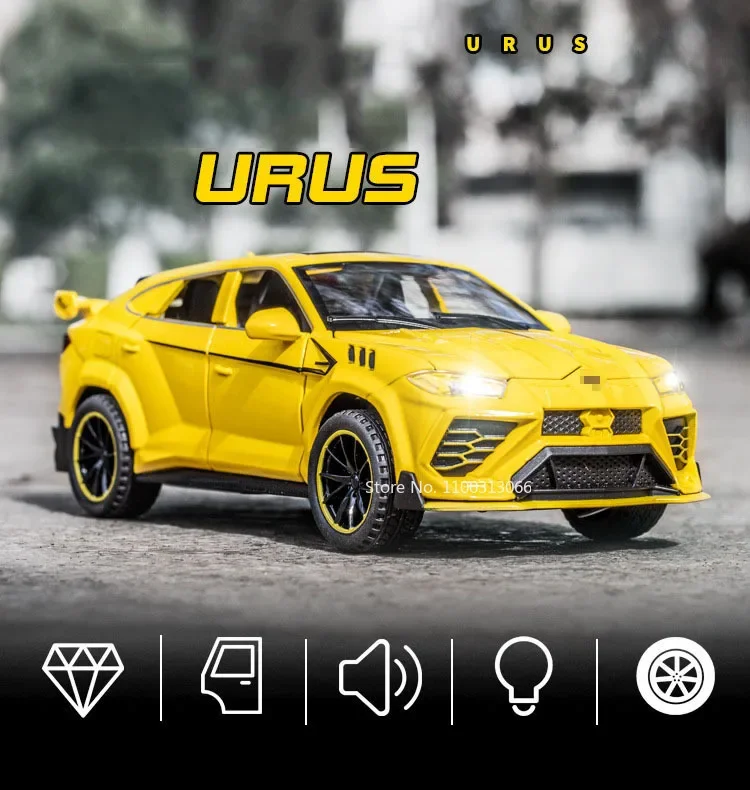 Vibrant Yellow Lamborghini Urus Miniature Model 2 Vibrant Yellow Lamborghini Urus Miniature Model - Image 2