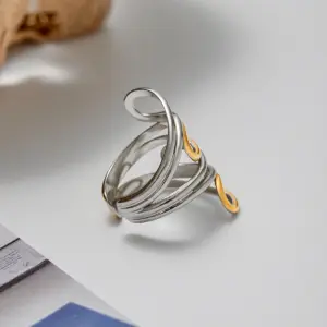 Stainless Steel Multi-Layer Geometric Ring 10 S70ee0c051deb46b198c23bd363891398Y