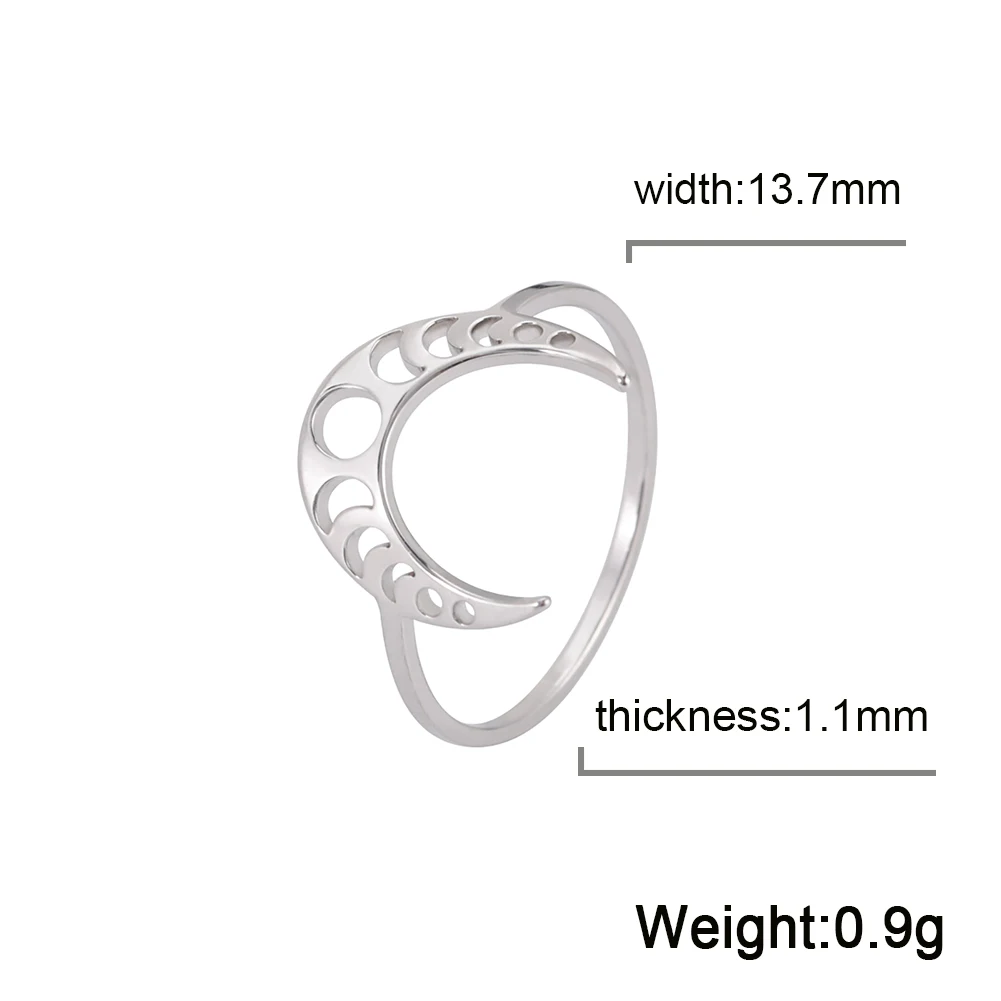 Celestial Moon Phase Stainless Steel Ring 7 Celestial Moon Phase Stainless Steel Ring - Image 7