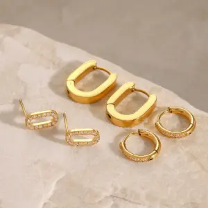 Stainless Steel Geometric U-shaped Earrings 11 S712617a22b2341c686b5978751148f56D