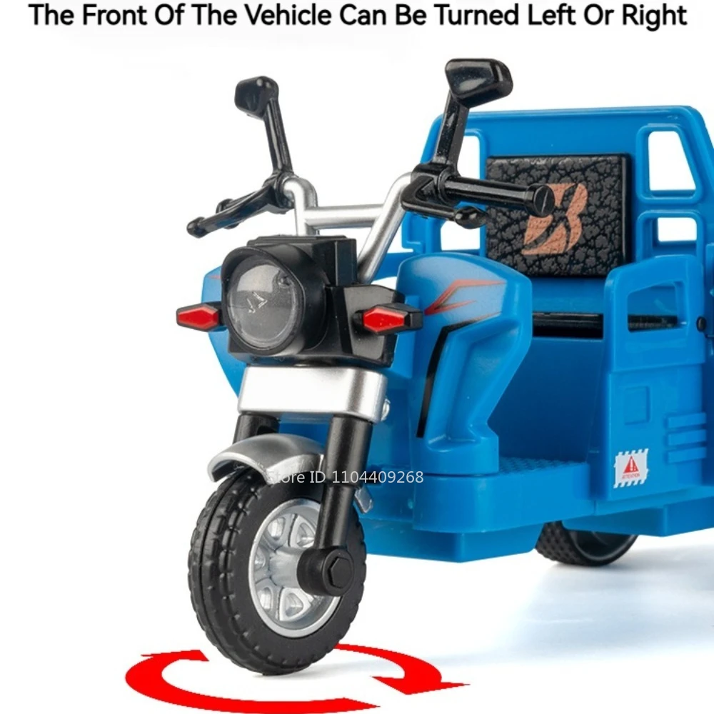 Vivid Blue Diecast Tricycle Model 4 Vivid Blue Diecast Tricycle Model - Image 4