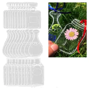 Set of 30 Dried Flower Bookmarks with Glass, Drift, and Perfume Shapes 17 S7162990042714ecaa4dd9952ac5b92364